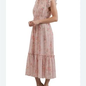 ZOE AND CLAIRE Floral Flutter Sleeve Maxi Dress Size M